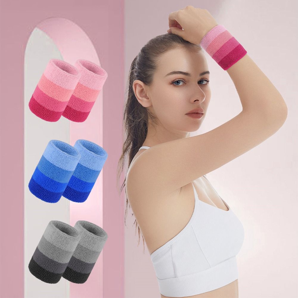 Wristband Pair Sweat - 2개/1쌍 스포츠 안전용 컬러풀 테니스 손목밴드