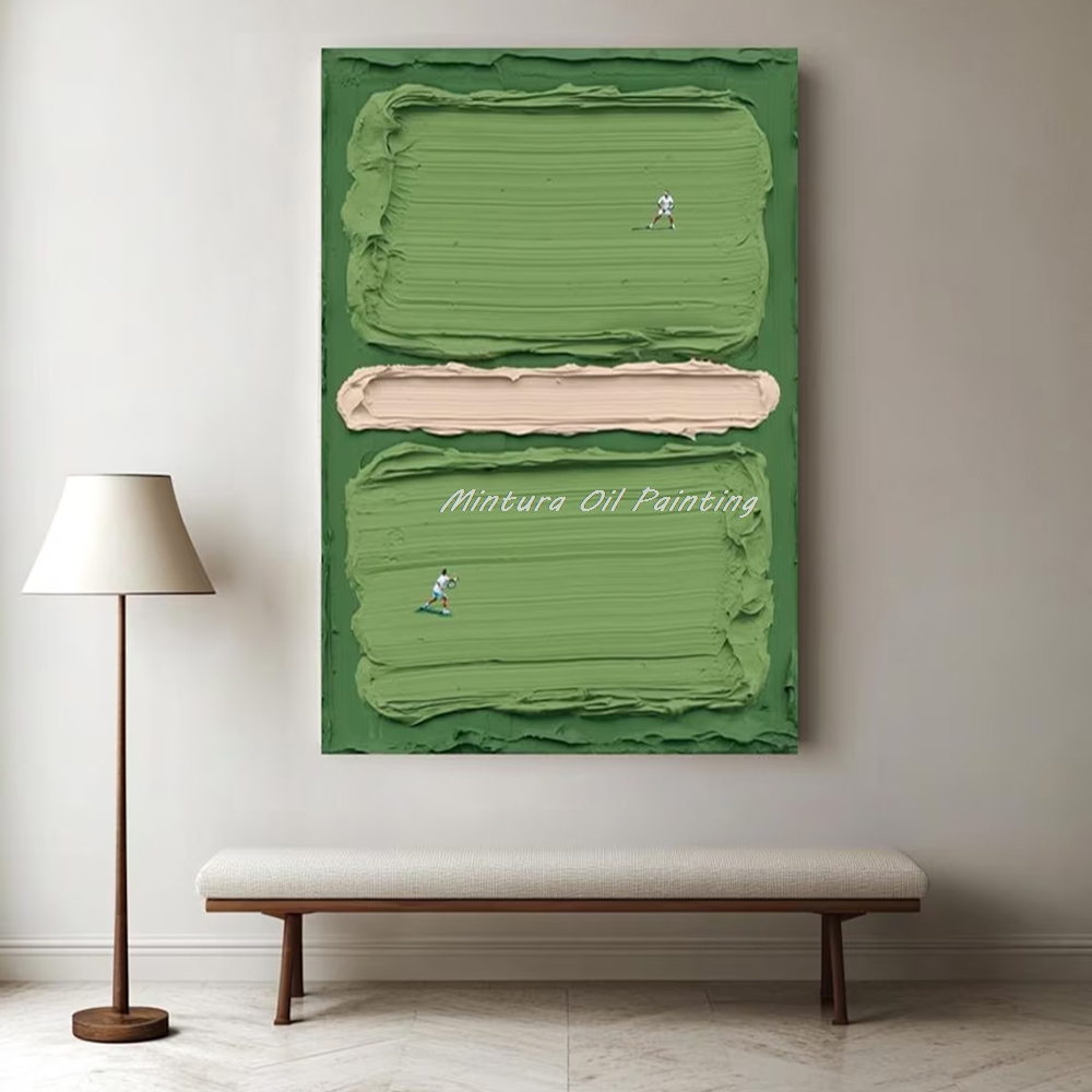 Mintura, Handpaintd 추상 질감 녹색 테 - Badminton Quotes 리뷰 및 가격